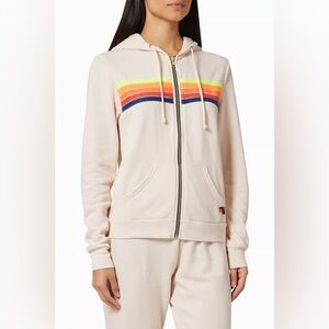 Aviator Nation Zip Hoodie in Sand